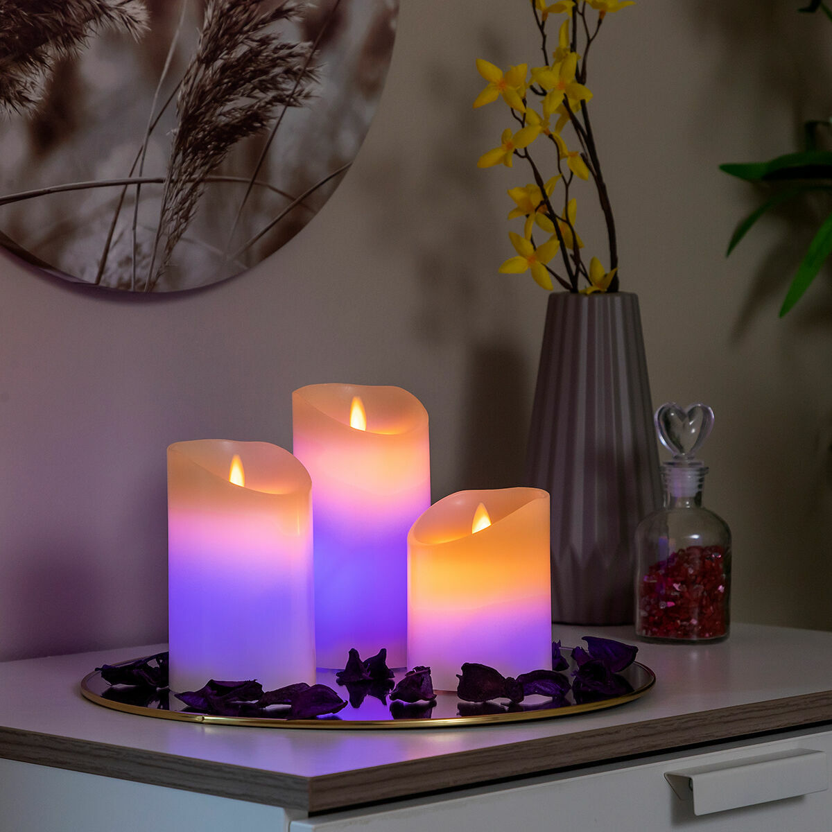 Innovagoods Multicolour Flame-Effect Led Candles With Remote Control Lendles Innovagoods 3 Units