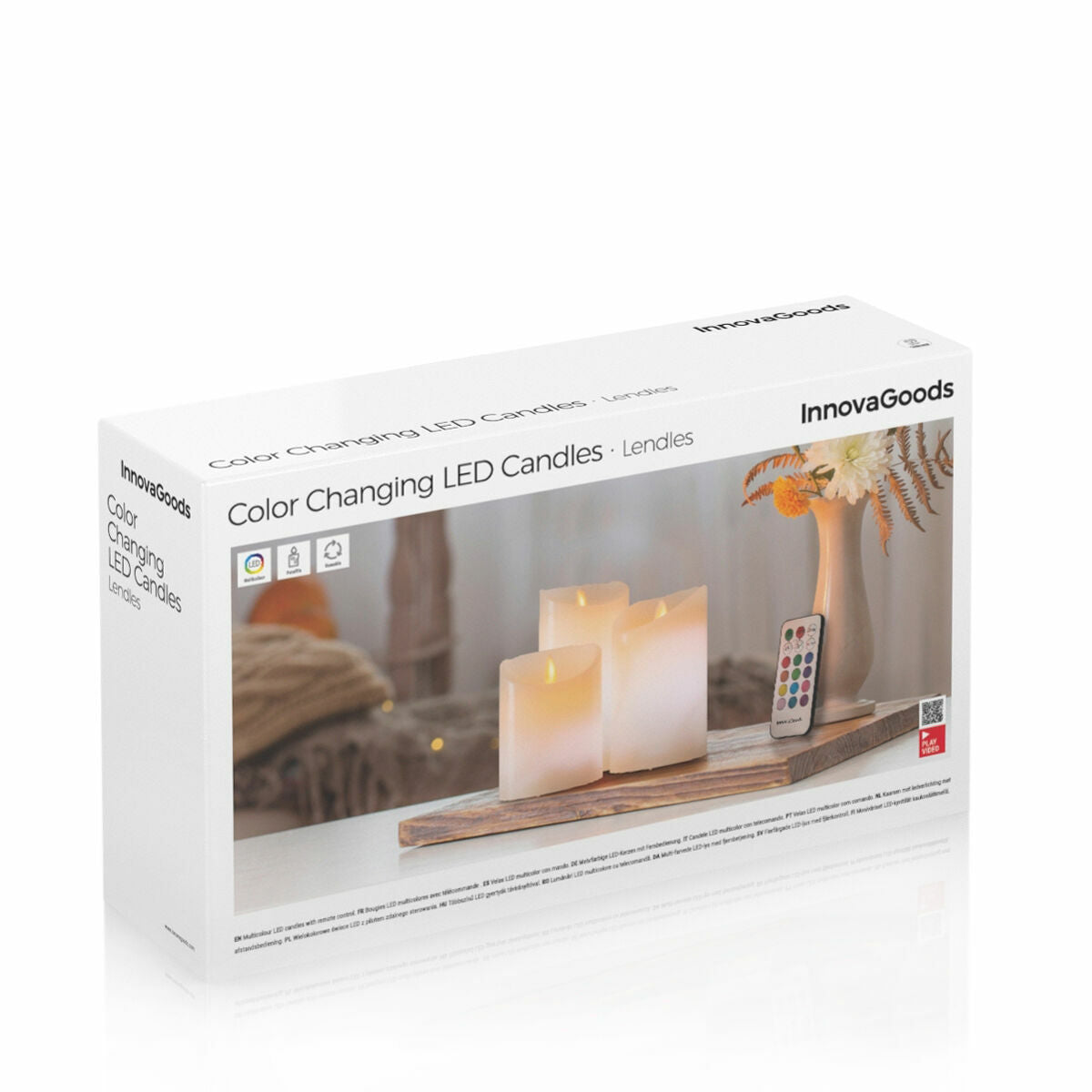 Innovagoods Multicolour Flame-Effect Led Candles With Remote Control Lendles Innovagoods 3 Units