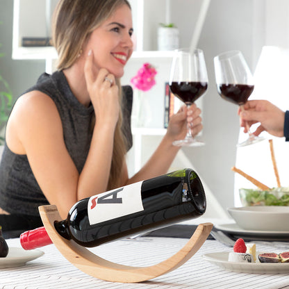 Innovagoods Floating Wooden Wine Bottle Holder Woolance Innovagoods