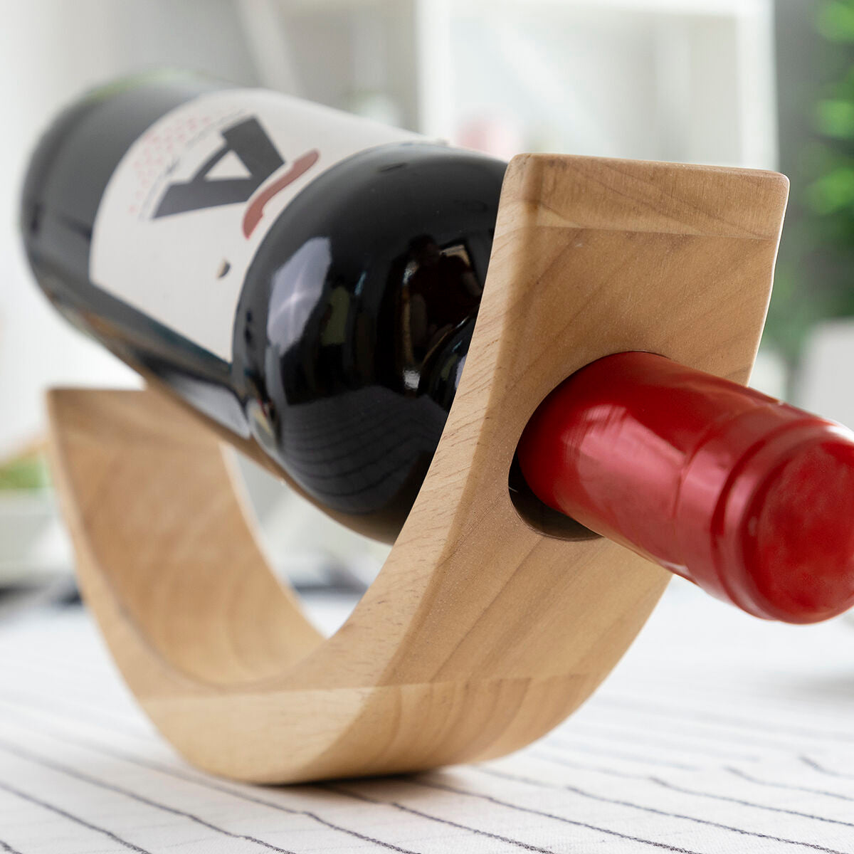 Innovagoods Floating Wooden Wine Bottle Holder Woolance Innovagoods